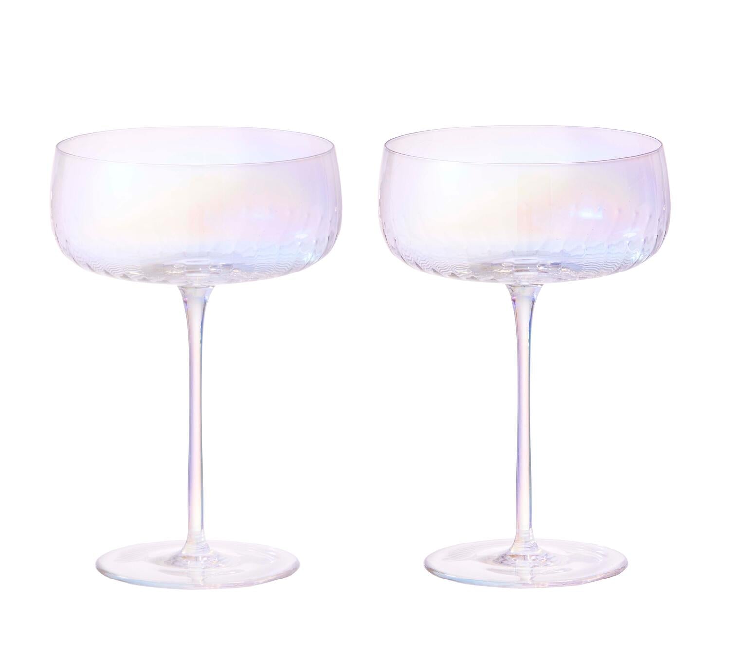 Champagneskåle, klar rainbow - 2 stk